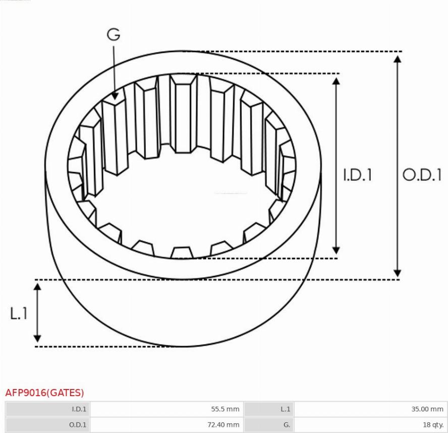 AS-PL AFP9016(GATES) - Ремъчна шайба, генератор vvparts.bg