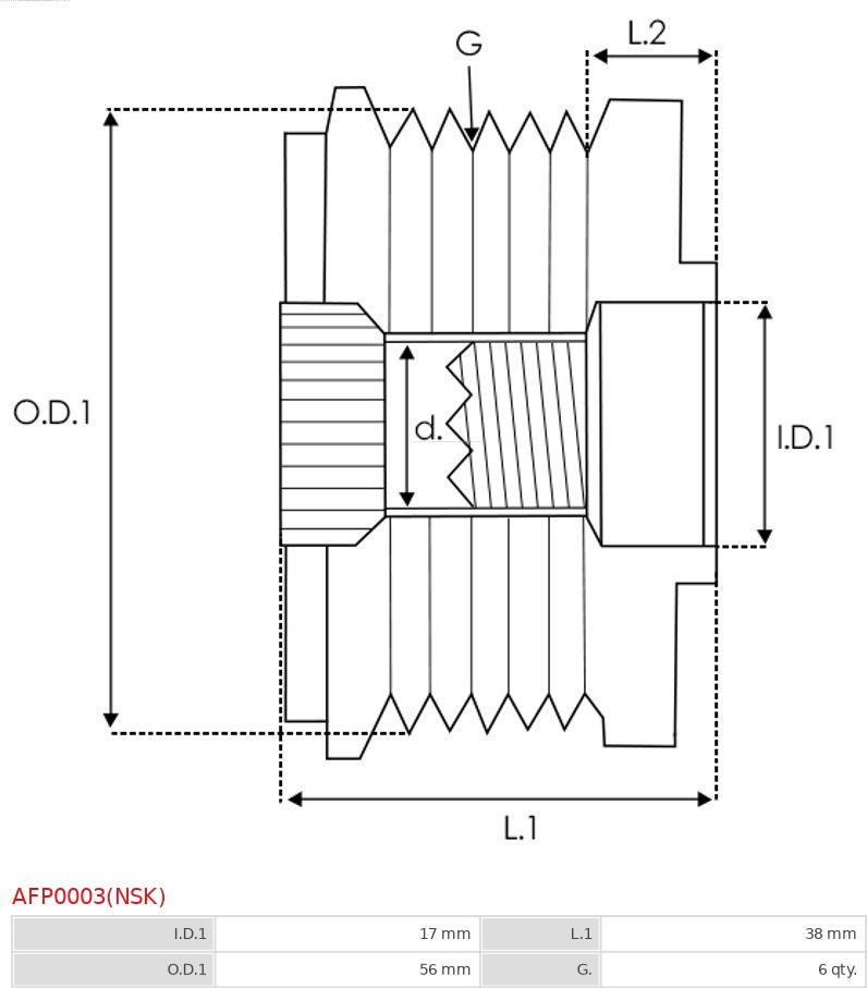 AS-PL AFP0003(NSK) - Ремъчна шайба, генератор vvparts.bg
