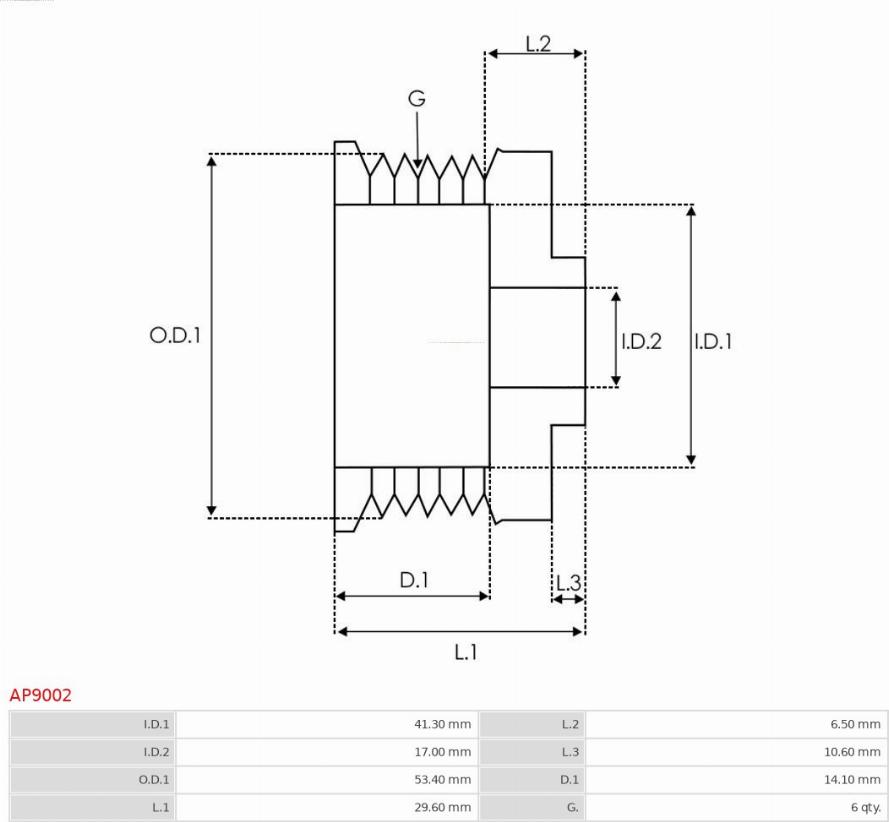 AS-PL AP9002 - Ремъчна шайба, генератор vvparts.bg