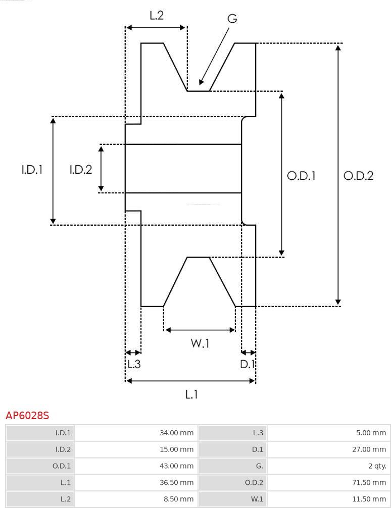 AS-PL AP6028S - Ремъчна шайба, генератор vvparts.bg
