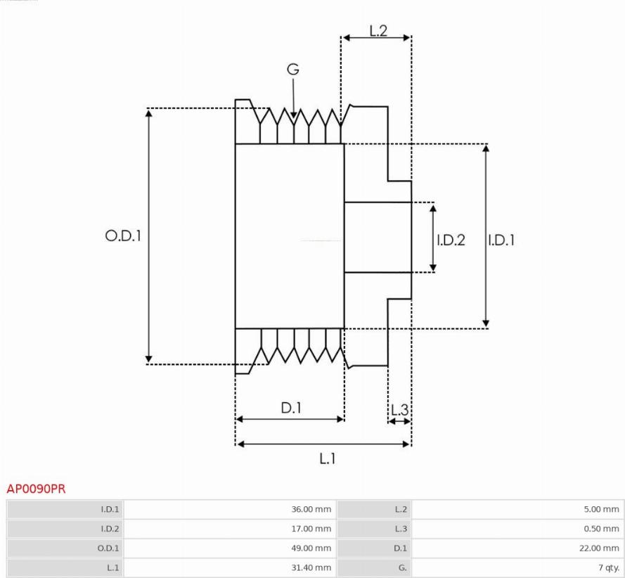 AS-PL AP0090PR - Ремъчна шайба, генератор vvparts.bg