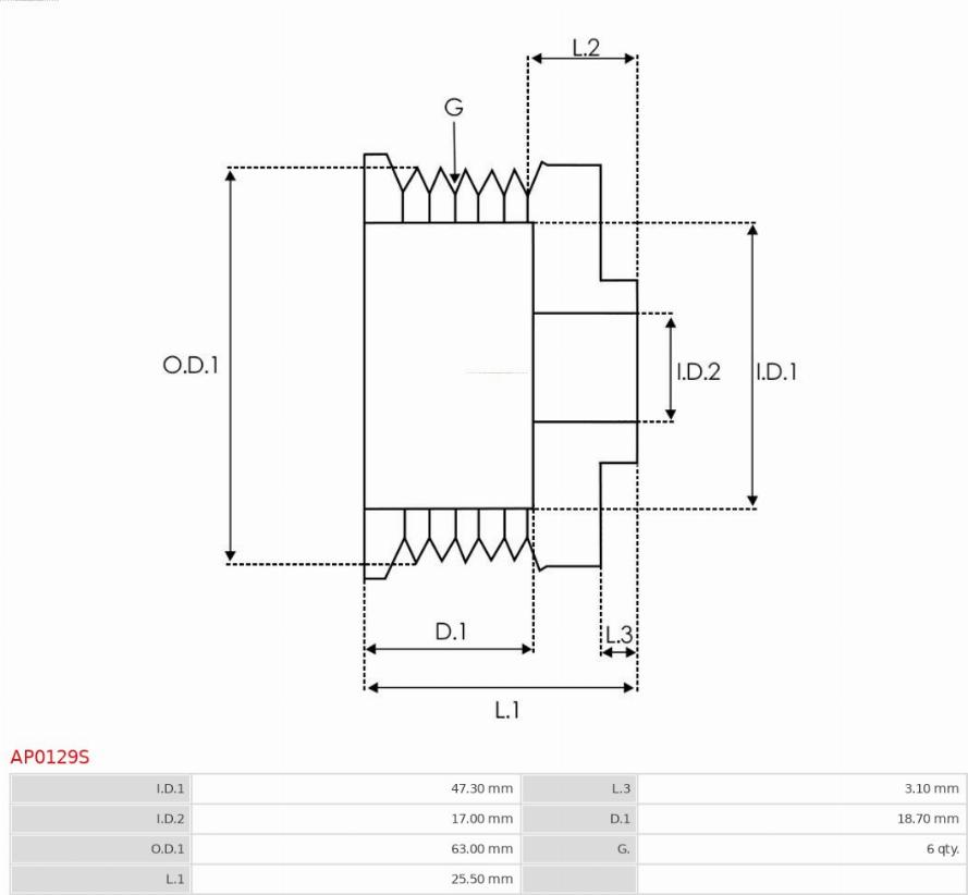 AS-PL AP0129S - Ремъчна шайба, генератор vvparts.bg