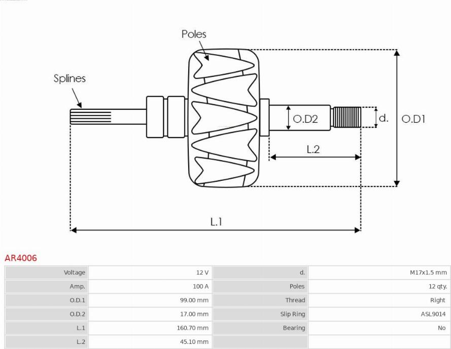 AS-PL AR4006 - Ротор, генератор vvparts.bg