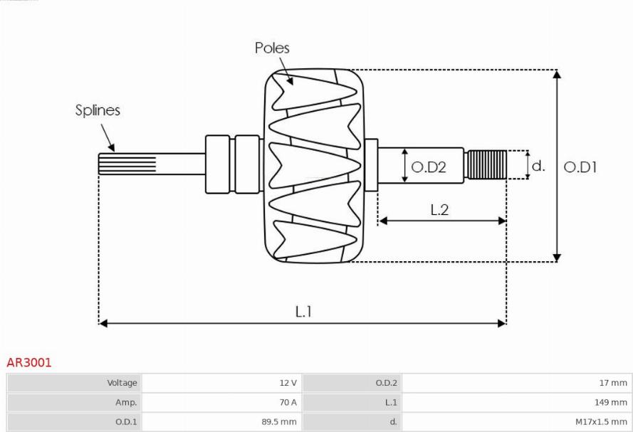 AS-PL AR3001 - Ротор, генератор vvparts.bg