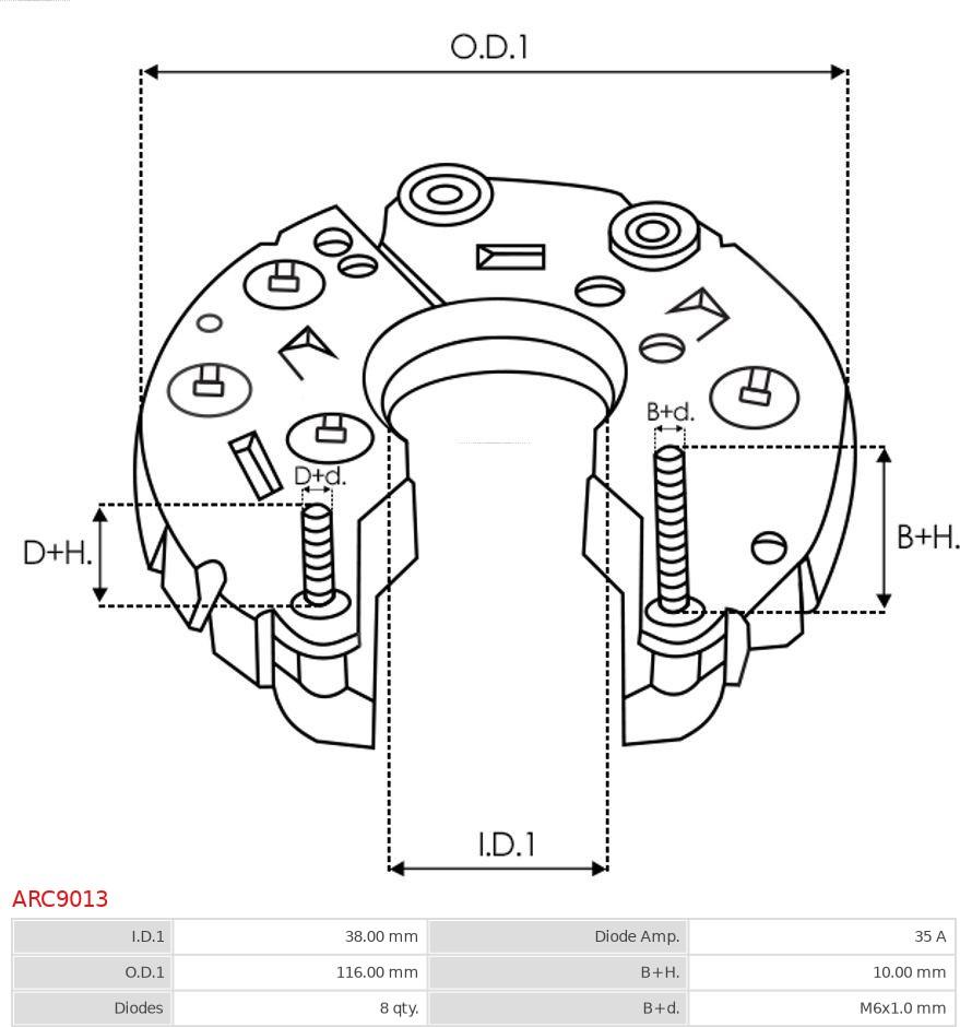 AS-PL ARC9013 - Носач, задвижващ фланец генератор vvparts.bg