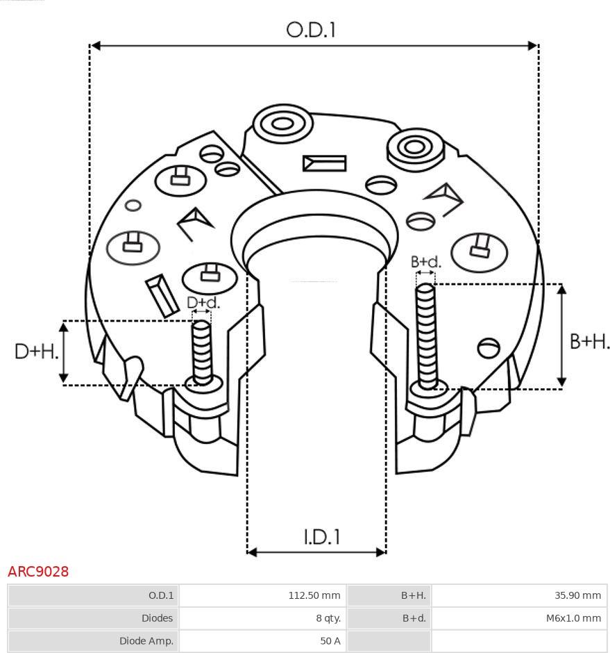 AS-PL ARC9028 - Изправител, генератор vvparts.bg