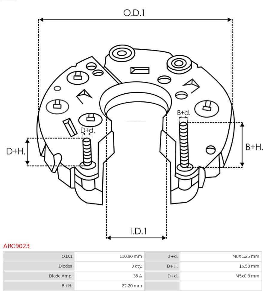 AS-PL ARC9023 - Изправител, генератор vvparts.bg