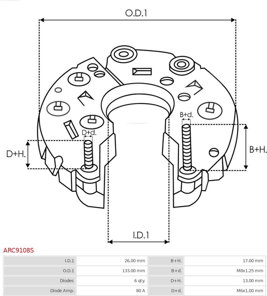 AS-PL ARC9108S - Изправител, генератор vvparts.bg