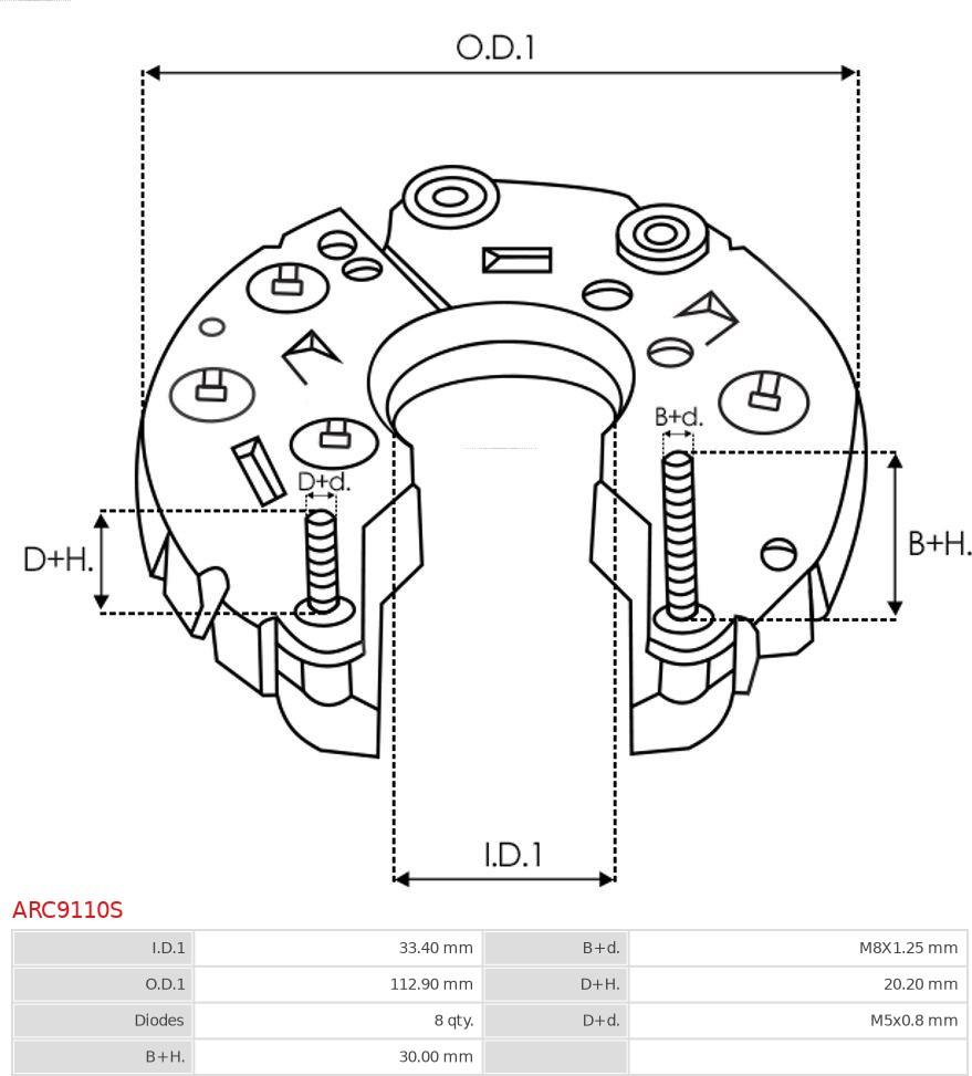 AS-PL ARC9110S - Изправител, генератор vvparts.bg