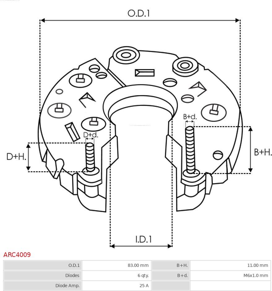 AS-PL ARC4009 - Изправител, генератор vvparts.bg