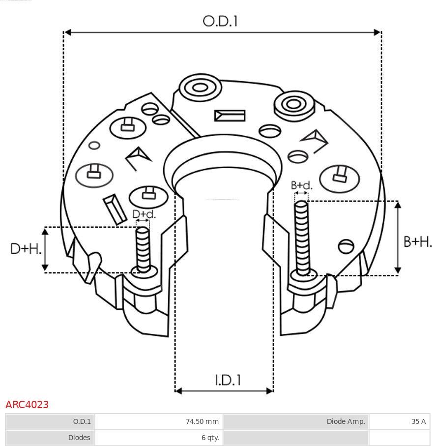 AS-PL ARC4023 - Изправител, генератор vvparts.bg