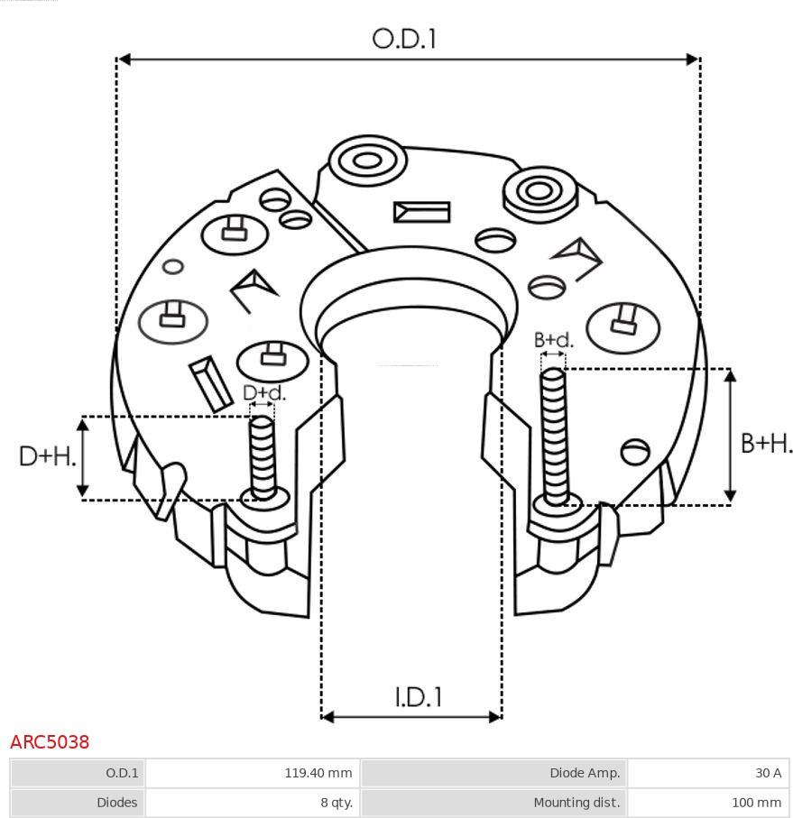 AS-PL ARC5038 - Изправител, генератор vvparts.bg