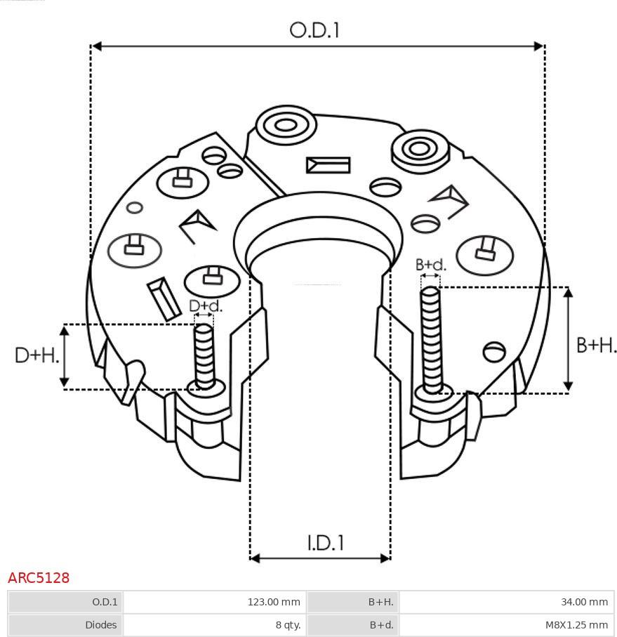 AS-PL ARC5128 - Изправител, генератор vvparts.bg