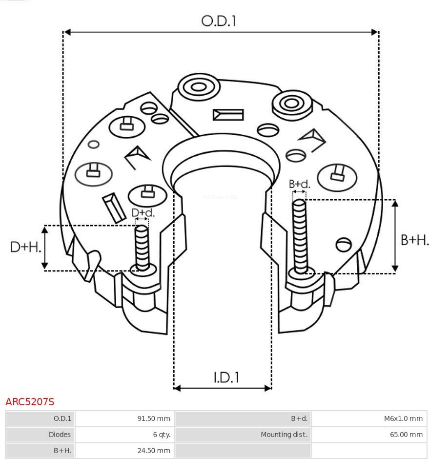 AS-PL ARC5207S - Изправител, генератор vvparts.bg