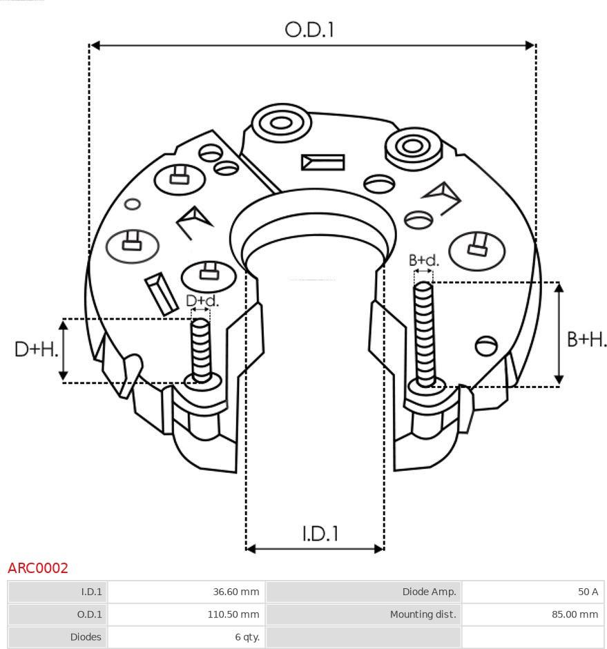 AS-PL ARC0002 - Изправител, генератор vvparts.bg