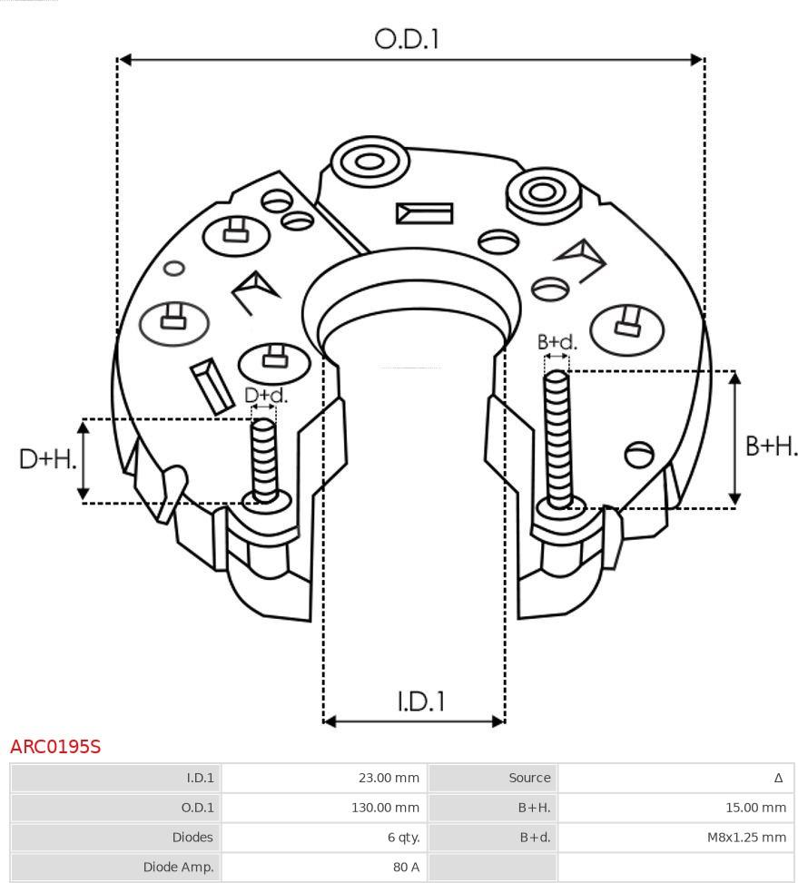 AS-PL ARC0195S - Носач, задвижващ фланец генератор vvparts.bg