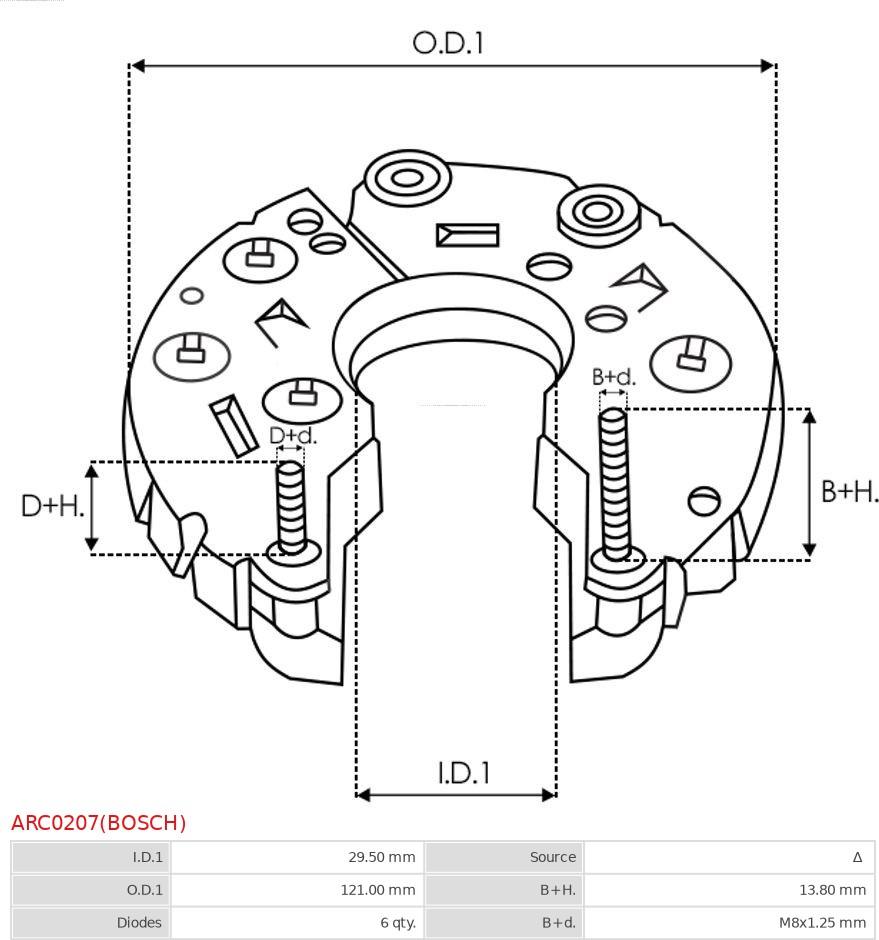 AS-PL ARC0207(BOSCH) - Носач, задвижващ фланец генератор vvparts.bg