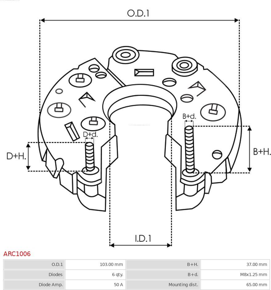 AS-PL ARC1006 - Изправител, генератор vvparts.bg