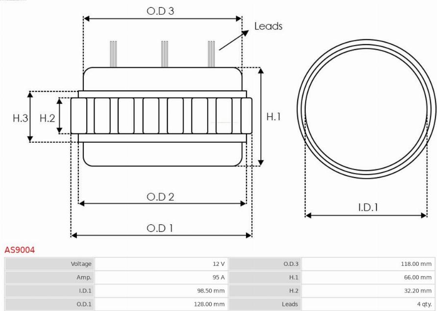 AS-PL AS9004 - Статор, генератор vvparts.bg