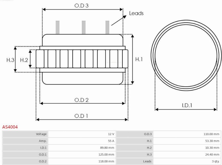 AS-PL AS4004 - Статор, генератор vvparts.bg