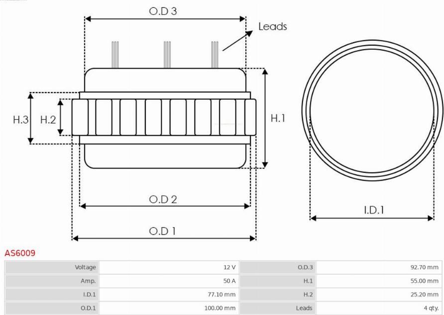 AS-PL AS6009 - Статор, генератор vvparts.bg