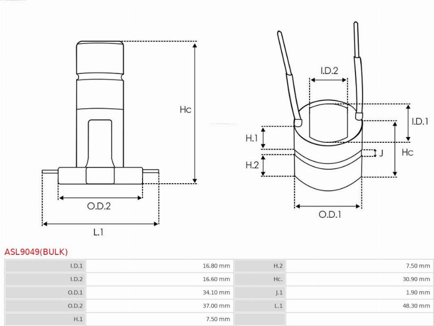 AS-PL ASL9049(BULK) - Колектор, генератор vvparts.bg