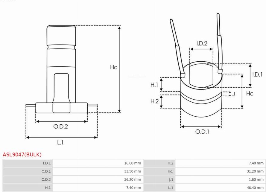 AS-PL ASL9047(BULK) - Колектор, генератор vvparts.bg