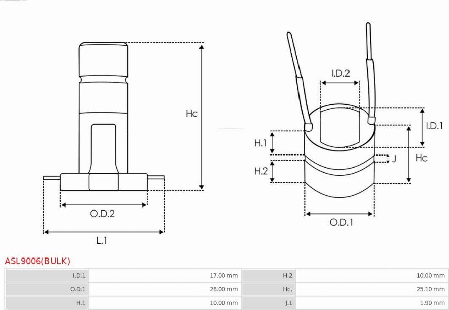 AS-PL ASL9006(BULK) - Колектор, генератор vvparts.bg