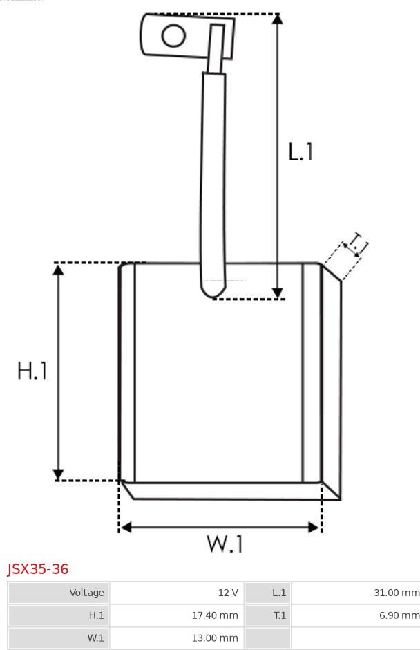 AS-PL JSX35-36 - Въглеродна четка, стартер vvparts.bg