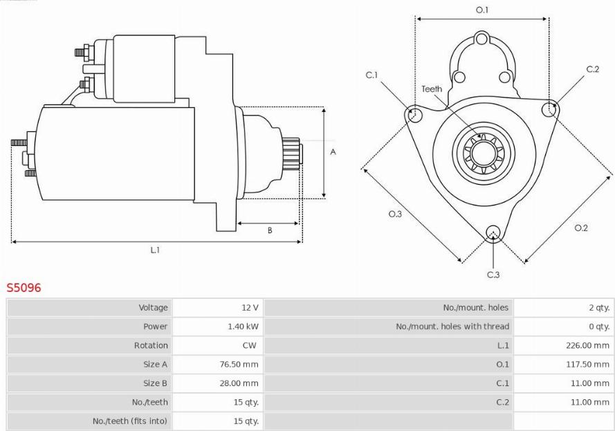 AS-PL S5096 - Стартер vvparts.bg