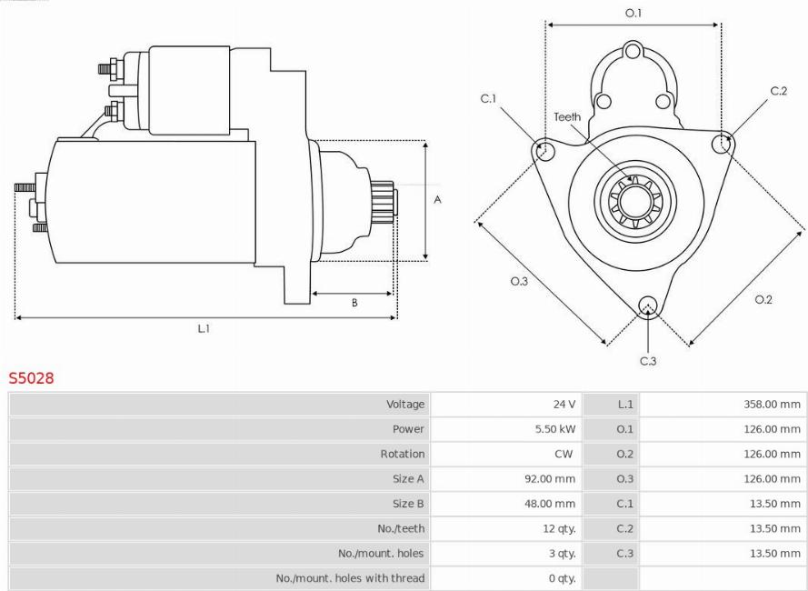 AS-PL S5028 - Стартер vvparts.bg