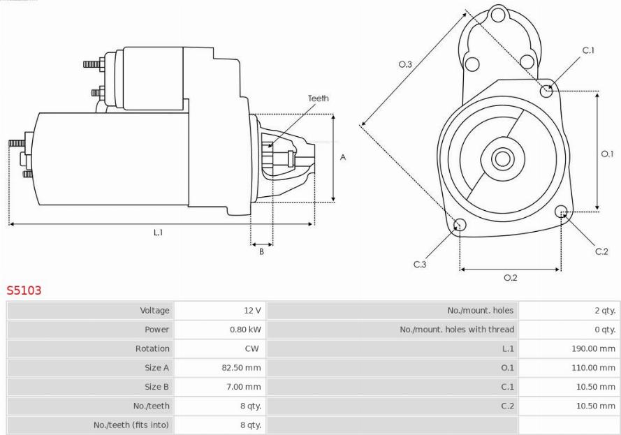 AS-PL S5103 - Стартер vvparts.bg