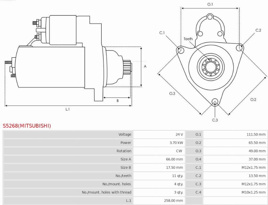 AS-PL S5268(MITSUBISHI) - Стартер vvparts.bg