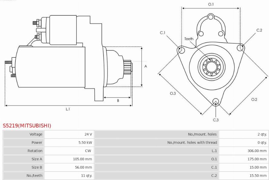 AS-PL S5219(MITSUBISHI) - Стартер vvparts.bg