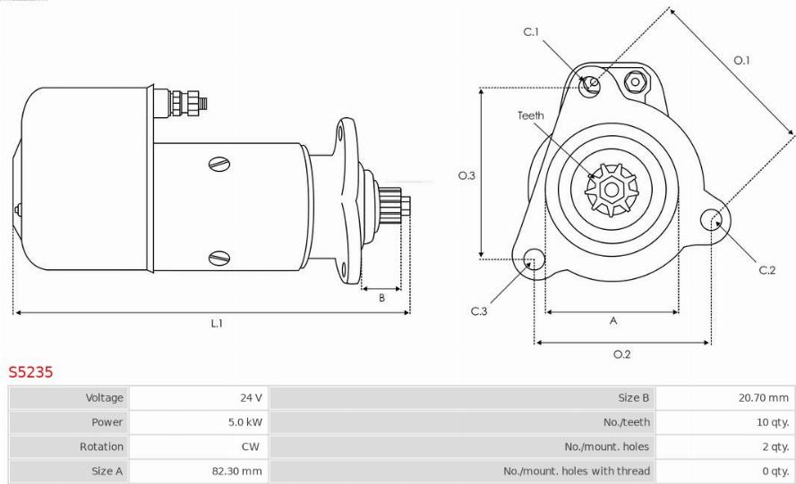 AS-PL S5235 - Стартер vvparts.bg