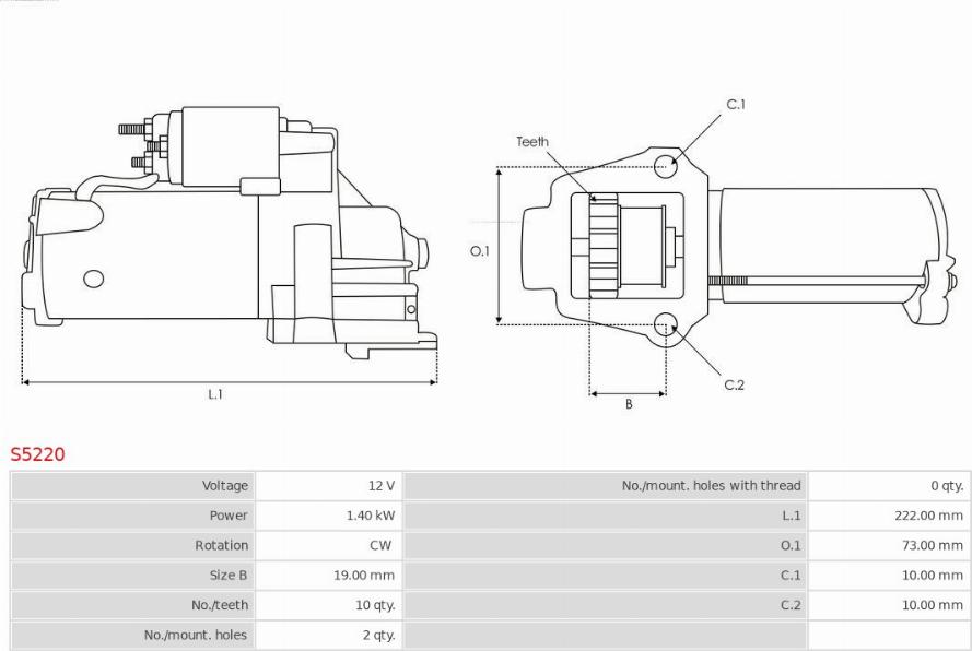 AS-PL S5220 - Стартер vvparts.bg