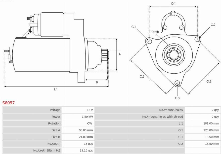 AS-PL S6097 - Стартер vvparts.bg