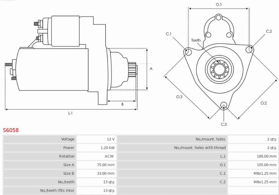 AS-PL S6058 - Стартер vvparts.bg