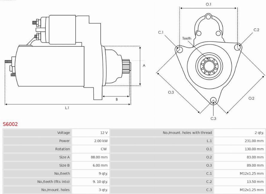 AS-PL S6002 - Стартер vvparts.bg