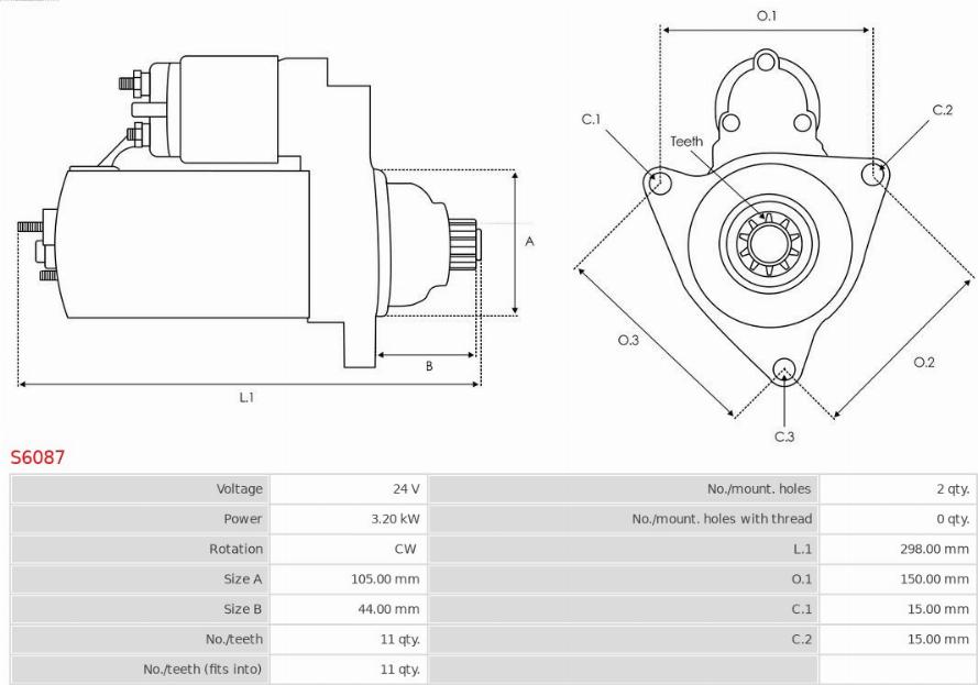 AS-PL S6087 - Стартер vvparts.bg