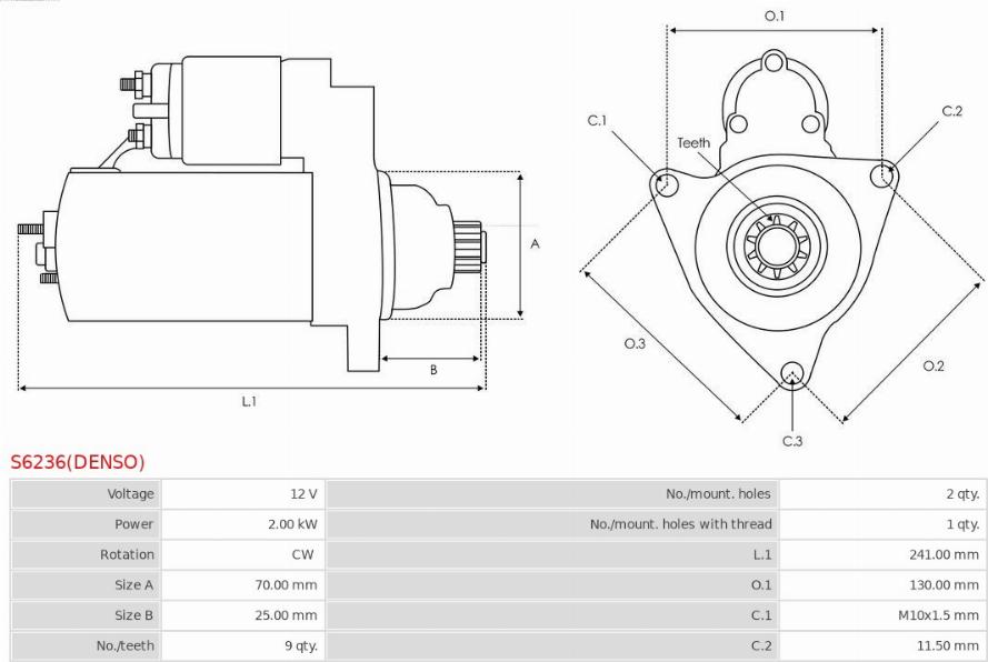 AS-PL S6236(DENSO) - Стартер vvparts.bg