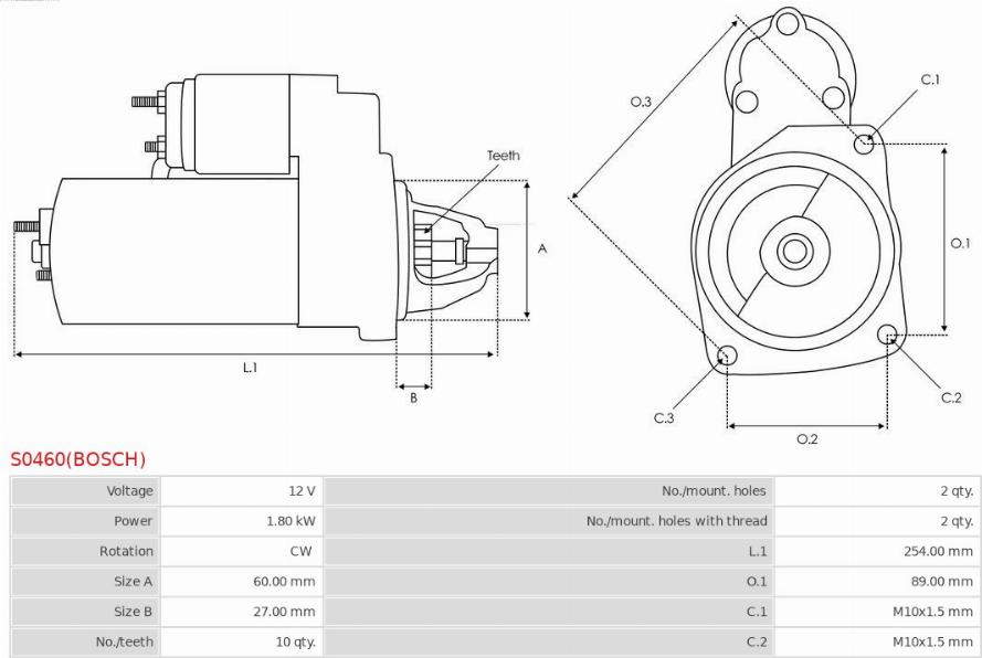 AS-PL S0460(BOSCH) - Стартер vvparts.bg