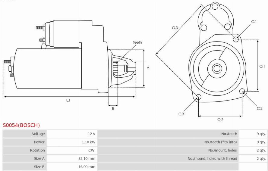 AS-PL S0054(BOSCH) - Стартер vvparts.bg