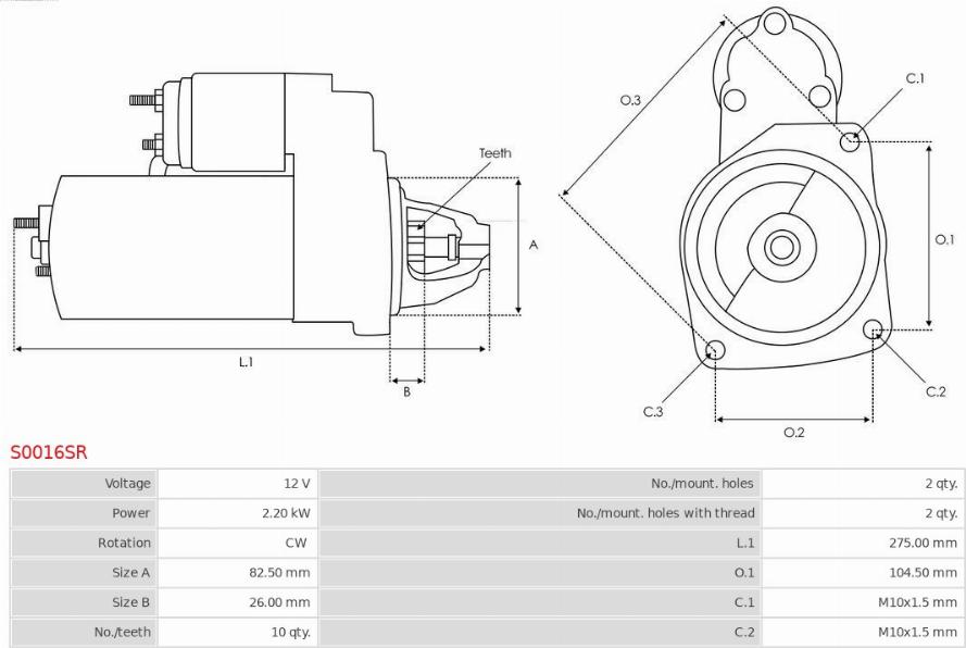 AS-PL S0016SR - Стартер vvparts.bg