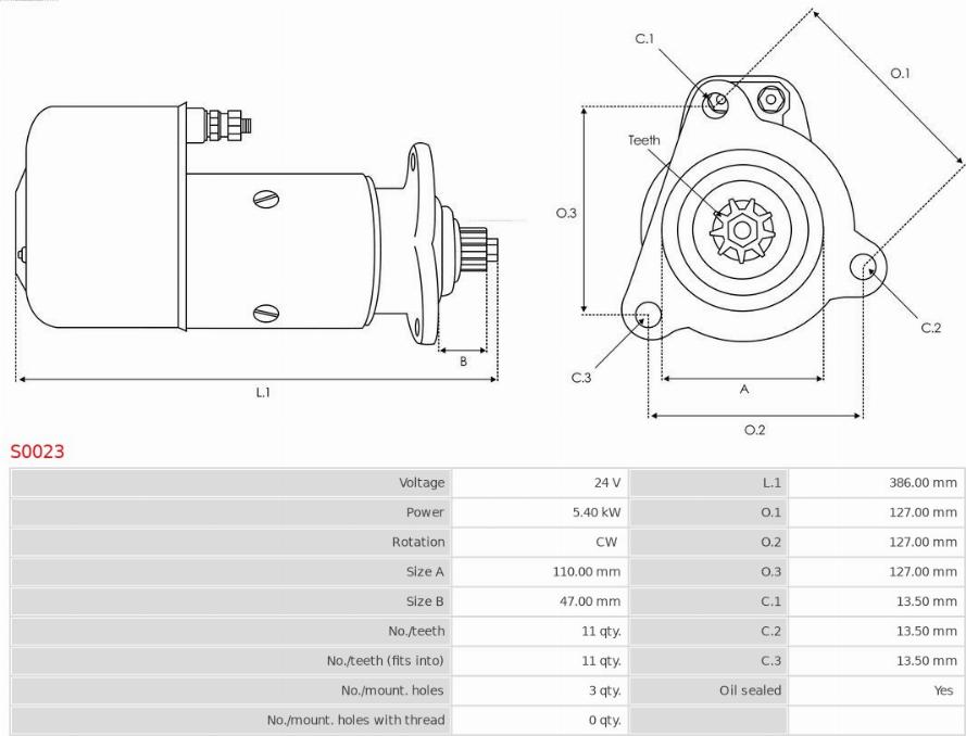 AS-PL S0023 - Стартер vvparts.bg