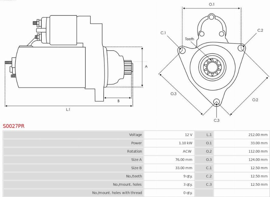 AS-PL S0027PR - Стартер vvparts.bg