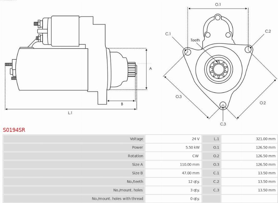 AS-PL S0194SR - Стартер vvparts.bg