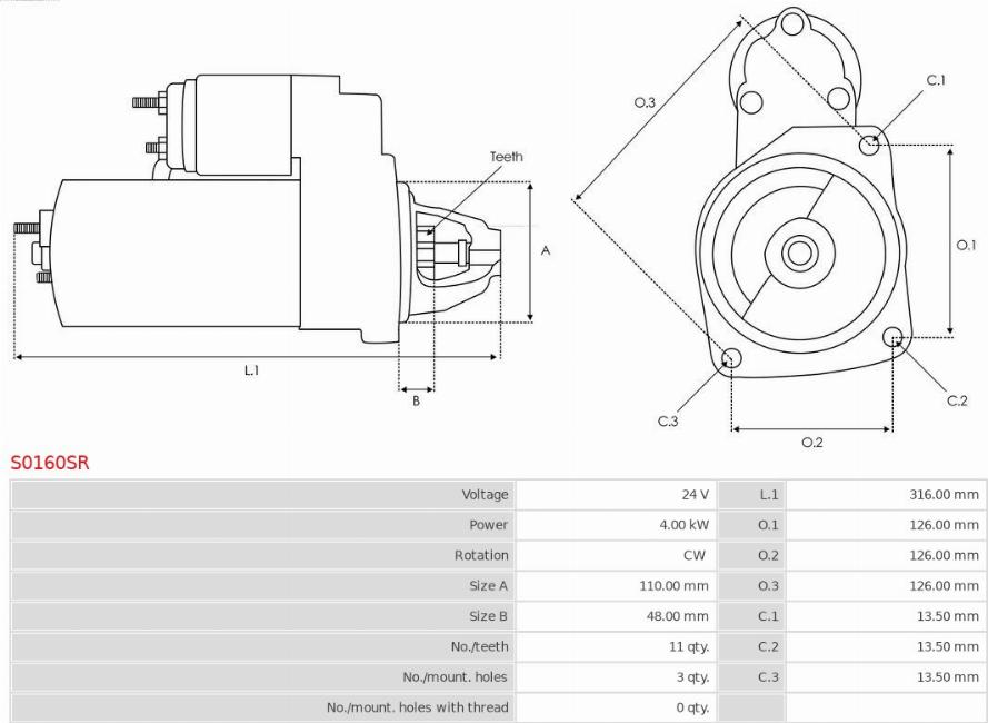 AS-PL S0160SR - Стартер vvparts.bg