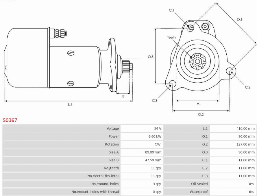 AS-PL S0367 - Стартер vvparts.bg