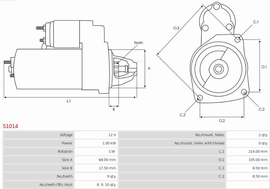 AS-PL S1014 - Стартер vvparts.bg